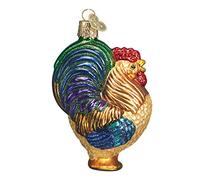 Old World Christmas Rooster Bird Glass Tree Ornament Chicken 16006 Free Box New