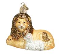 Old World Christmas Spiritual Gifts Glass Blown Ornaments for Christmas Tree Lion Lamb
