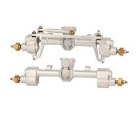 OLDDO Essieu de Portail Avant et arrière for Axial 1/24 SCX24 90081 C10 AXl00002, pièce améliorée, Chenille RC adaptée for Jeep Gladiator for Ford Bronco(Silver Front Rear)
