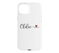 Oldie Heart Cute Handwritten Typographie Cadeau Coque pour iPhone 15 Plus