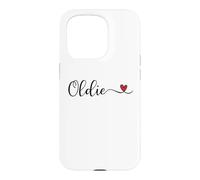 Oldie Heart Cute Handwritten Typographie Cadeau Coque pour iPhone 15 Pro
