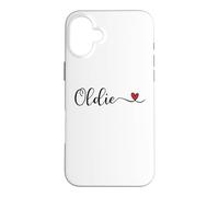 Oldie Heart Cute Handwritten Typographie Cadeau Coque pour iPhone 16 Plus
