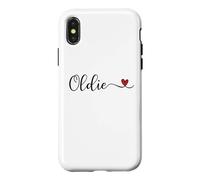 Oldie Heart Cute Handwritten Typographie Cadeau Coque pour iPhone X/XS