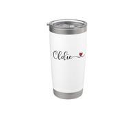 Oldie Heart Cute Handwritten Typographie Cadeau Gobelet isotherme en acier inoxydable double paroi