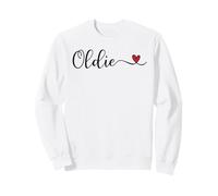 Oldie Heart Cute Handwritten Typographie Cadeau Sweatshirt