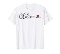 Oldie Heart Cute Handwritten Typographie Cadeau T-Shirt Graphique avec Valeur