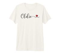 Oldie Heart Cute Handwritten Typographie Cadeau T-Shirt Haut de Gamme