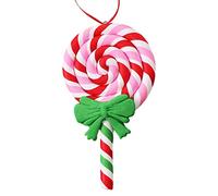 Oldmoom 6 pièces Ornements de Sucette de Noël, Ornements Mignons de Bonbons en Argile, Canne Bonbon Sucre Noël Sucette Ornement Suspendu, Argile Polymère Décorations Suspendre, Bonbons Noël Ornement
