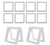 Oldmoom Boîte à Bijoux Flottante 3D, vitrine Flottante 3D - 10 pièces présentoir Mallette de Rangement 3D Flottant,Support Transparent de Support d'échantillon de Maison et d'affaires de Film de PE