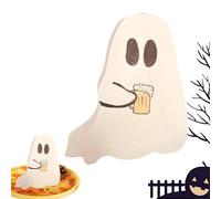 Oldmoom Décorations fantômes en bois d'Halloween,décorations fantômes en bois - Décor de signe fantôme intérieur | Décorations d'Halloween, plateau intérieur à plusieurs niveaux, panneau de Table pour