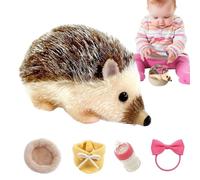 Oldmoom Jouet Hérisson - Jouet de Jeu Hérisson 13 cm,Silicone, Figurine Animale avec Tapis de Sommeil pour Filles Garçons Décoration Maison Voyage Chambre Jeu de Soins