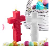 Oldmoom Moule à bougie crucifix, moule crucifix, Moule à savon, Moule Crucifix en Silicone, foi religieuse, moules en résine de pâques pour savon, bougies en résine, artisanat