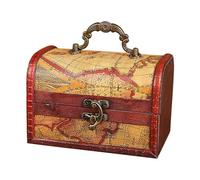 Oldmoom Petit Coffre, Coffre en Bois avec Serrure - Boîte de Coffre en Bois Vintage avec Serrure et poignée,Petit Coffre pour Souvenirs de Bijoux et décoration intérieure, boîte au trésor, boîte à