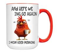 Oldmoom Tasse Poulet | 325ml Tasse Boisson Coq En Colère Avec Anse | Vaisselle Céramique Amusante Pour Lait Thé Café Cuisine Café Femmes Hommes