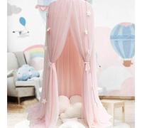 OldPAPA Ciels de Lit pour Les Filles - Princesse Lit à Baldaquin Moustiquaire Bébé Pépinière Salle de Jeu Décor Dôme Premium Filets Rideaux, Rose