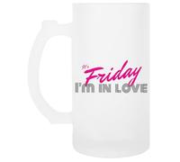 Oldrytee C'est Vendredi Je Suis Amoureux Imprimé Rétro Tasse Transparente À Poignée De Bière En Verre