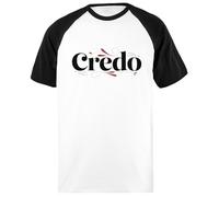 Oldrytee Credo Maglietta Unisex Da Baseball Camicia A Maniche Corte Nera Bianca Baseball Tshirt White Black Short Sleeve