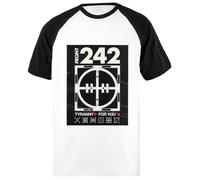 OLDRYTEE Dès Front 242 pour Baseball Unisex Tshirt Blanc Noir Chemise À Manches Courtes