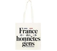 Oldrytee France Des Honnêtes Gens Sac cabas unisexe beige en coton Shopping Beige Totebag