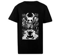 OLDRYTEE Ghost Knight Hollow Knight T-Shirt Enfant en Coton Noir Enfant
