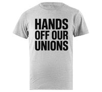 Oldrytee Hands Off Our Unions Cotton Male T-Shirt Grey Men