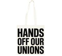 Oldrytee Hands Off Our Unions Shopping Beige Unisex Totebag Cotton