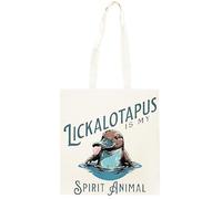 Oldrytee Lickalotapus Est Mon Animal Spirituel Shopping Beige Unisex Totebag Coton