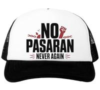 Oldrytee No Pasaran Never Again Baseball Cap White Adjustable Unisex