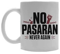 Oldrytee No Pasaran Never Again Ceramic Mug Drinking Cup White