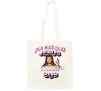 Oldrytee On Ne Peut Pas Écrire Jésus Sans Sus Shopping Beige Unisex Totebag Coton