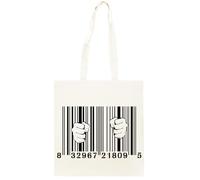 Oldrytee Prisonnier Du Consumérisme, Prison À Codes-Barres Shopping Beige Unisex Totebag Coton