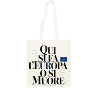 Oldrytee Qui Si Fa L’europa O Si Muore Borsa tote unisex beige in cotone Shopping Beige Totebag