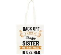 Oldrytee Recule, J'ai Une Sœur Folle Shopping Beige Unisex Totebag Coton
