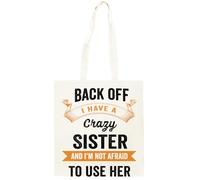 Oldrytee Recule, J'ai Une Sœur Folle Shopping Beige Unisex Totebag Coton