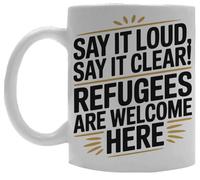 Oldrytee Say It Loud Say It Clear Ceramic Mug Drinking Cup White