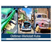 Oldtimer-Werkstatt Kuba - Auto-Reparatur in den Straßen Havannas (Wandkalender 2026 DIN A4 quer), CALVENDO Monatskalender: Kubaner beim Reparieren alter Autos in Havanna