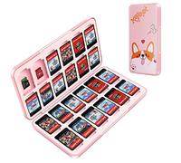 OLDZHU Mignon Rose Boite de Rangement Jeux Switch pour Nintendo Switch,Étui de Rangement pour Carte de Jeu Portable avec 24 emplacements pour Cartes de Jeu et 24 emplacements Our Cartes Micro SD