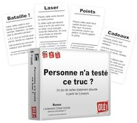 OLE! Studio Personne n’a testé ce Truc - Version Française - Jeu de Société d’Ambiance Chaotique et Injuste, Survie et Cartes Déjantées | 2 à 17 Joueurs | 15 Min | Dès 14 Ans
