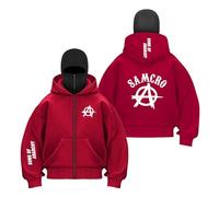 OLEBYKEZ Sweat À Capuche Cagoule Homme Couleur Collision pour Fils A.na.rc.h.y S.on.s Poches Veste Vêtements D'extérieur Actifs Hauts Shirts Imprimés Manteau-HongS||XX_l
