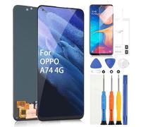OLED Écran pour Oppo A74 4G CHP2219 / A95 4G CHP2365 / Realme 8 4G RMX3085 LCD Écran tactile Digitazer Assembly Remplacement avec outils (6,43", noir)