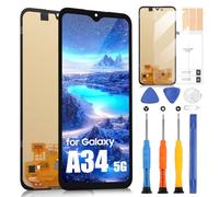 OLED Écran pour Samsung Galaxy A34 5G Écran pour Galaxy A34 5G A346 SM-A346B SM-A346E SM-A346M, Écran tactile Digitazer Full Assembly Remplacement Écran avec Réparation Kit (Noir)