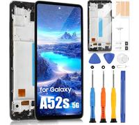 OLED Écran pour Samsung Galaxy A52s 5G LCD Ecran pour Samsung A52s 5G SM-A528B,SM-A528B/DS Écran Tactile Digitizer Assembly + Réparation Kit (Noir avec Cadre)