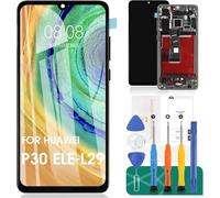 OLED pour Huawei P30 Écran de remplacement pour Huawei P30 LCD Display ELE-L29 pour Huawei P30 Écran tactile Digitizer Assemblée Kits de réparation Noir avec cadre (Prise en charge de la