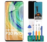 OLED pour Huawei P30 Pro Écran de Remplacement Écran LCD VOG-L29 VOG-L09 VOG-AL00 Kit Capteur Numérique Tactile sans Cadre (Noir, avec Empreinte Digitale, Écran Courbé)