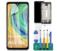 OLED pour Samsung Galaxy A52 5G Remplacement d'écran pour Samsung A52 5G LCD A526 Numériseur pour SM-A526B Affichage LCD SM-A526U Ensemble de réparation d'écran tactile avec cadre (Prend en charge
