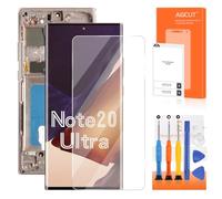 OLED pour Samsung Galaxy Note 20 Ultra Écran de remplacement pour Samsung Note 20 Ultra LCD Écran SM-N985 SM-N986U LCD Digitizer Assemblée Tactile Or avec Cadre (Support Empreintes Digitales)