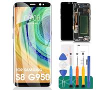OLED pour Samsung Galaxy S8 G950 Écran LCD de remplacement pour Samsung Galaxy S8 Digitizer pour SM-G950 SM-G950W SM-G950S Écran tactile Kits de réparation avec cadre (noir, avec empreintes digitales)