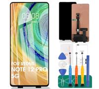 OLED pour Xiaomi Redmi Note 12 Pro 5G 2022 Écran LCD pour Redmi Note 12 Pro 5G Écran de remplacement 22101316C Kits de réparation tactile sans cadre (noir, pas pour 4G)