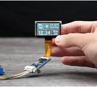 OLED transparent de 3,8 cm compatible avec Raspberry Pi 5/4B/3B+/3B Pi Zero W/Pi Zero 2 W, résolution 128 x 64, interfaces SPI/I2C, puce pilote indépendante intégrée, écran couleur bleu clair