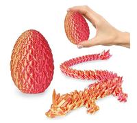 Olee Odee Petits œufs de dragon - Jouets fidget imprimés en 3D pour adultes - Cadeaux surprise pour enfants, amis, collègues, anniversaire, Halloween, Noël, Pâques, cadeaux de fête (orange-rouge)